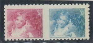 Canada - 1967 Centennial Test Stamp, Baby Sisters  Carmine & Blue T2