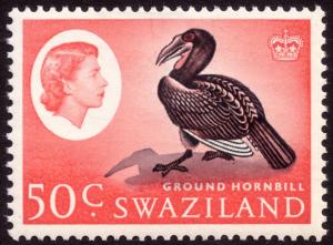 Swaziland 1962 50c Black and Rose-Red SG103 MH