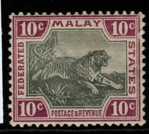 MALAYA FMS SG20a 1900 10c GREY & CLARET MTD MINT