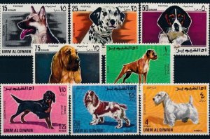 Umm Al Qiwain 1967 VARIOUS DOGS set 8v Perforated Mint (NH)