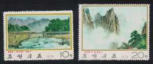 Korea Mountain Bridge Paintings 1974 MNH SG#N1283-N1284