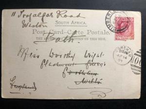 1907 Cape Of good Hope South Africa RPPC Postcard Cover to Corsham england