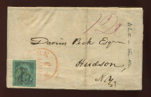 Scott 6LB5d US City Despatch Post Carriers' Stamp on Nice 1843 Cover (6LB5-A6)