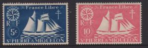 St Pierre and Miquelon Sc#300-301 MH