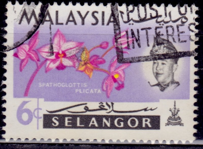Malaysia - Selangor, 1965, Orchids, 6c, sw#101, used
