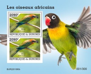 BURUNDI - 2022 - African Birds - Perf 2v Souv Sheet - Mint Never Hinged