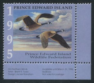 CANADA REVENUE PEW1 MINT PRINCE EDWARD ISLAND WILDLIFE CONSERVATION STAMP