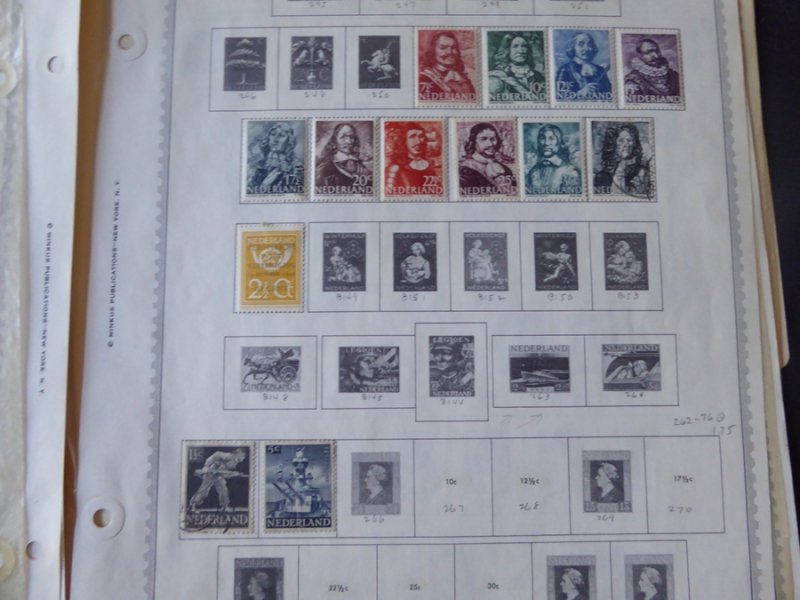Netherlands and Colonies 1913-1914 Stamp Collection on Album Pages​