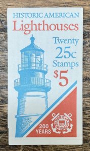 Scott #BK171, $5.00 booklet of 25c Lighthouse stamps, unused, MNH