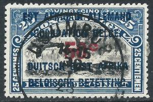 German East Africa, Sc #N29, 50c on 25c, Used