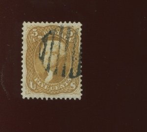 67 Jefferson Used Stamp with PSE Cert  (Stock 67 PSE A1)