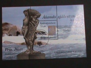 ALANDS-1997- NUDE ART STATURE WITH HOLOGRAM-75TH ANNIVERSARY:-MNH S/S SHEET-VF