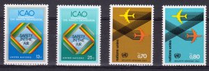 United Nations 1978 Sc#298/299/77/78 SAFETY IN THE AIR ICAO Set (4) MNH