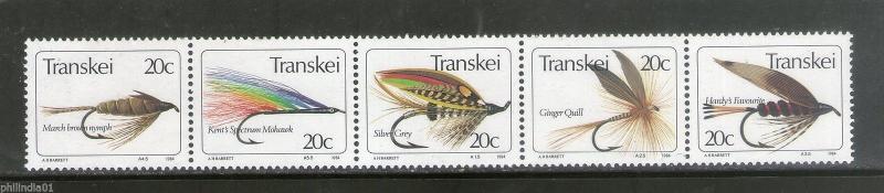 Transkei 1984 Insects Fishing Flies Wildlife Animals Fauna Sc 73a-e MNH # 0311