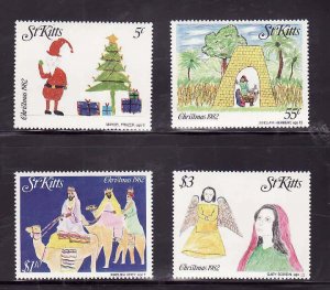 St. Kitts-Sc#102-5- unused NH set-Christmas-Children's drawings-1982-
