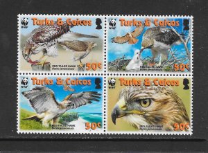 BIRDS - TURKS & CAICOS #1482e HAWK WWF MNH