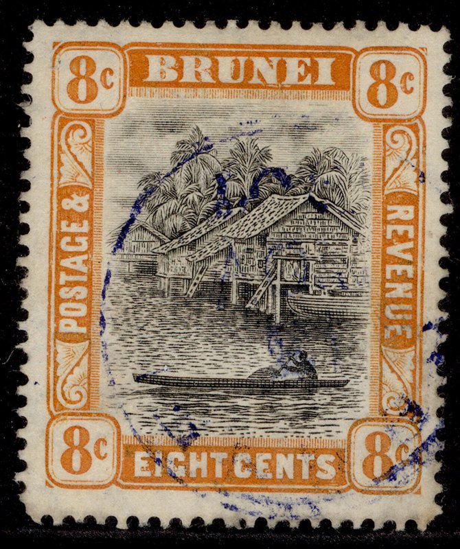 BRUNEI EDVII SG28, 8c grey-black & orange, FINE USED. Cat £25. CDS