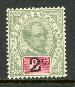 British Colony 1892 SARAWAK 2¢/8¢ Sc #22 Mint G947