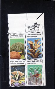 1827-1830 Coral Reefs, MNH UR-ZIP blk/4