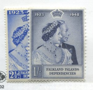 Falklands Dependencies KGVI 1948 Silver Wedding set mint o.g. hinged