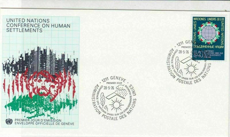 United Nations Conference on Settlements 1976 First Day Stamps Cover  ref R18577