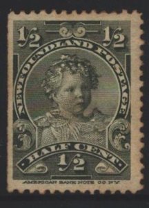 Newfoundland Sc#78 MNG - paper adhesion reverse