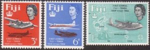 Fiji 1964 SG338-340 Fiji-Tonga Airmail Service QEII set MLH