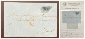 O) CHILE, VALPARAISO, BISECTO - BISECT, CHRISTOPHER COLUMBUS 10c dp blue, MUTE C