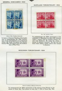 UNITED STATES LOT OF 1933/34   COMMEMORATIVES  MINT HINGED  NEVER HINGED STAMPS 