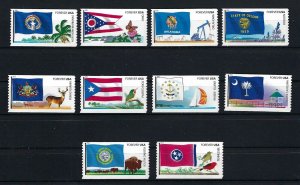 US Scott #  4313 - 4322  / 2011 Flags Of Our Nation Set of Singles MNH