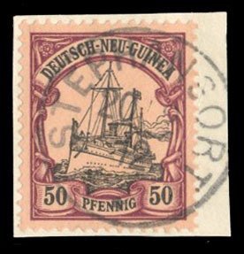 German Colonies, German New Guinea #14 Cat$18, 1901 50pf purple and black, us...