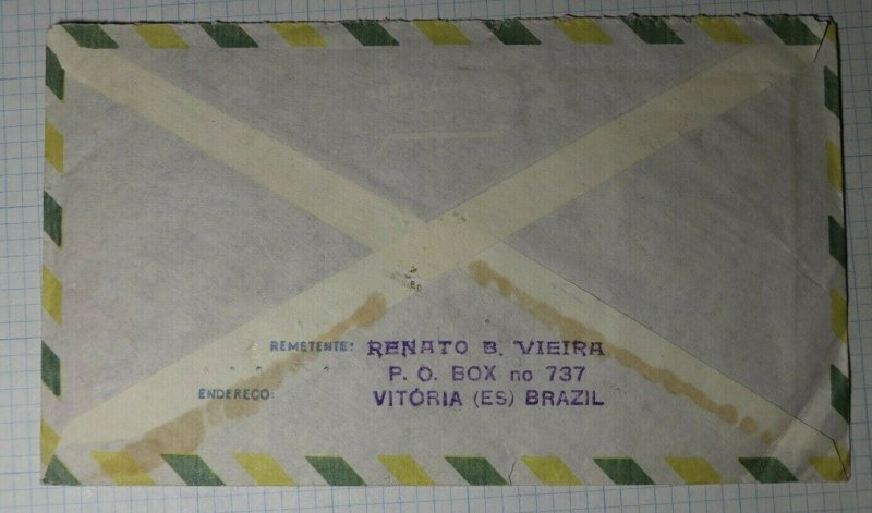 Brazil Airmail Cover USA 1962 Used Sc# C106 921 901 937