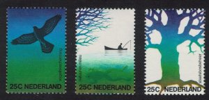 Netherlands Falcon Birds Nature and Environment 3v 1974 MNH SG#1184-1186