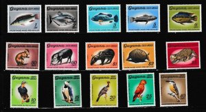 Guyana # 39-53, Fish, Birds, Animals, Mint NH, 1/2 Cat