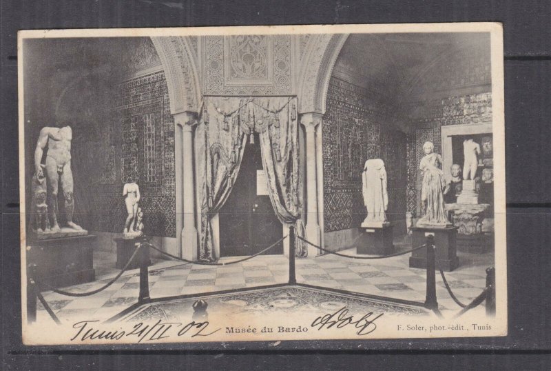 TUNISIA, 1902 ppc. Bardo, Museum, 5c. Tunis to Austria. 