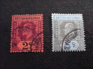 Stamps - British Honduras - Scott# 63-64 - Used Part Set of 2 Stamps