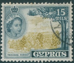 Cyprus 1960 15m bistre & indigo SG177a used