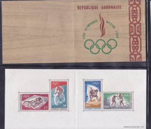 Gabon C73a MNH OG 1968 Mexico Olympics Booklet Pane of 4 w/Cover