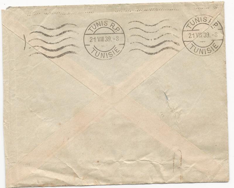 Indo-China, Scott #153 and 200, on 1939 Cover Sent from Saigon to Tunis, Tunisia