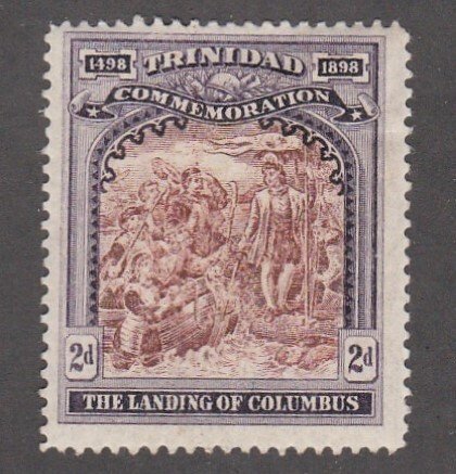 Trinidad # 91, Landing of Columbus, Hinged, 1/3 Cat