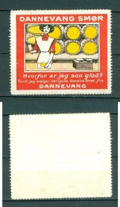Denmark. 1920is. Poster Stamp MNG. Dannevang Butter.  The Fine Danish Butter