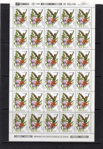 Brazil 1991 Sc#2335/2337  Birds/Orchids/Brapex VIII 3 Mini-Sheetlets of 30 each