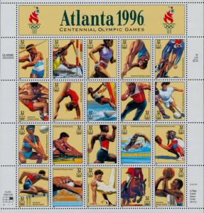 1996 32c Atlanta, GA Olympic Games XXVI, Sheet of 20 Scott 3068 Mint F/VF NH