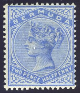 Bermuda 1883 QV 2½d pale ultramarine MLH. SG 27b. Sc 22.