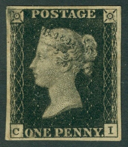 SG 2 1d black plate 10 lettered CI. A fine fresh lightly mounted mint example...