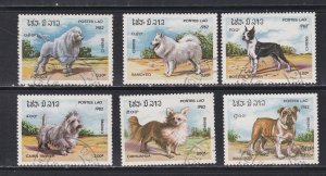 Laos #  405-410, Dogs, Used, 1/2 Cat.