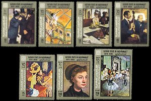 Kathiri State Michel 194 A-200A, MNH, Paintings by Edgar Degas