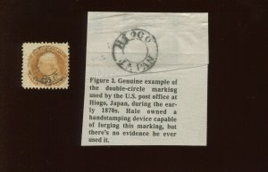 112 Franklin Used Stamp with Hiogo Japan Cancel with PF Cert  (Bz 3)