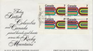 1971 Canada British Columbia enters Confederation (552) FDC