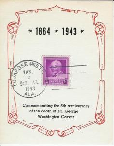 Dr George Washington Carver Tuskegee Institute Alabama 953 CE Reid Favor Card